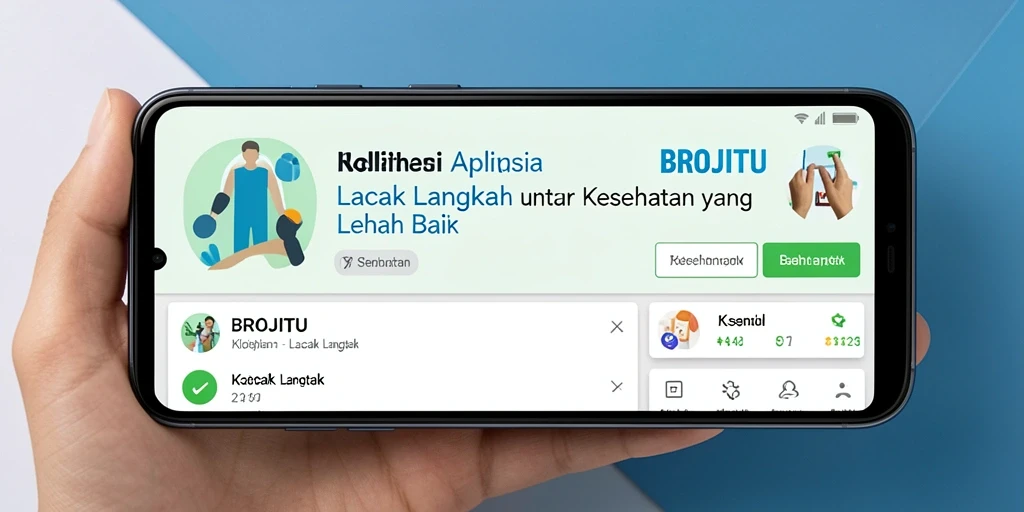 Antarmuka <strong>BROJITU</strong> dengan grafik langkah yang jelas dan informatif.