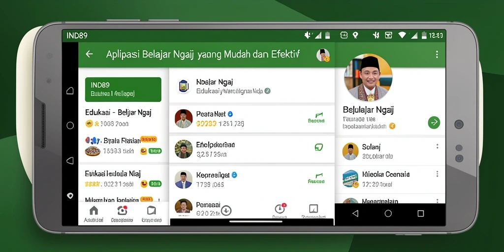 Antarmuka aplikasi IND89 yang sederhana dan interaktif.