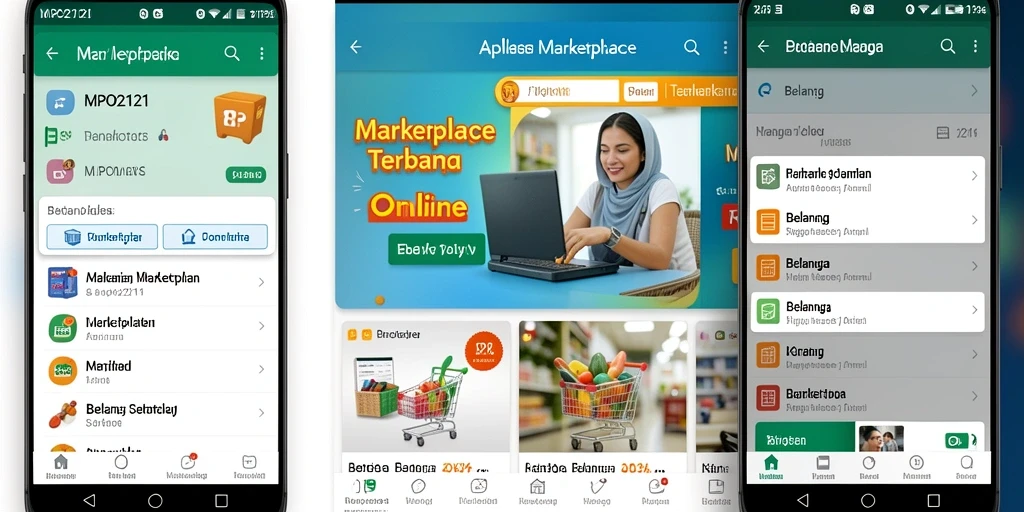 Antarmuka aplikasi MPO2121 yang menarik dan fungsional untuk berbelanja.