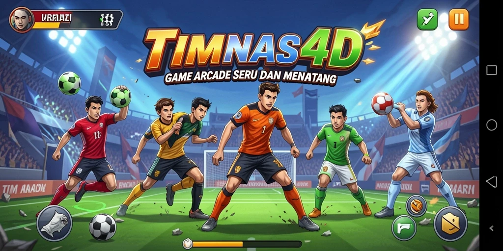 Tampilan antarmuka permainan Arcade TIMNAS4D yang menarik