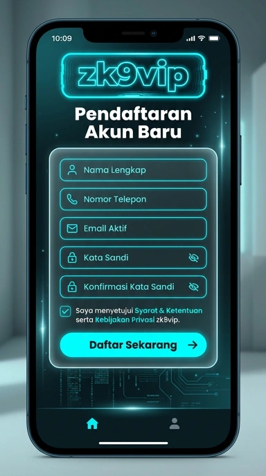 Tampilan halaman daftar zk9vip