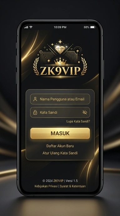 Tampilan halaman login zk9vip